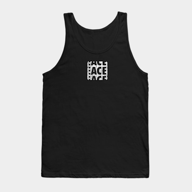 ACE Logo Rounded Corners Distressed Black Tank Top by ACE Merch Store
